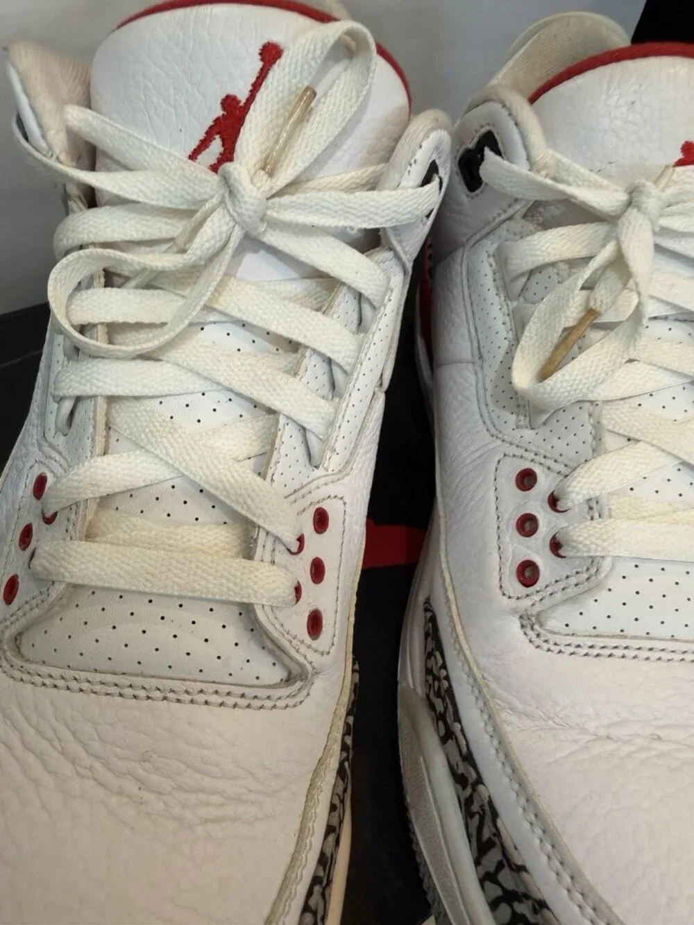 Air Jordan 3 Katrina Hall of Fame Fire Red Men's Size 11 White W/ Box